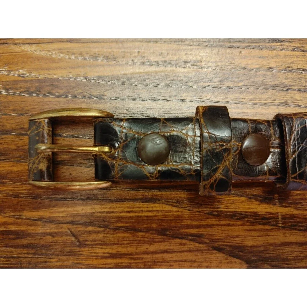 Dover Amazonas Baby Alligator Hide Leather Women's Belt Fits 29-31
